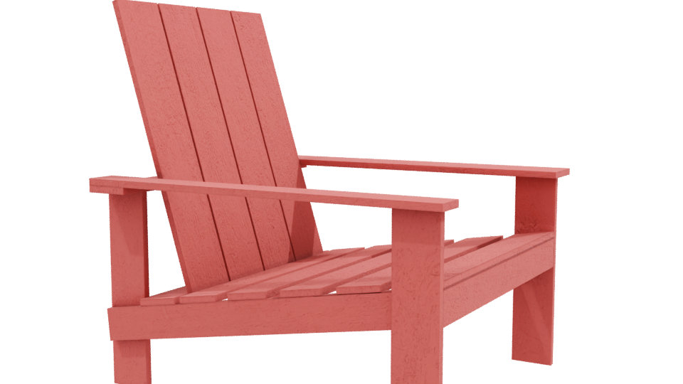 Stylish Outdoor Adirondack Chair - Professional 3D Model Render 9
