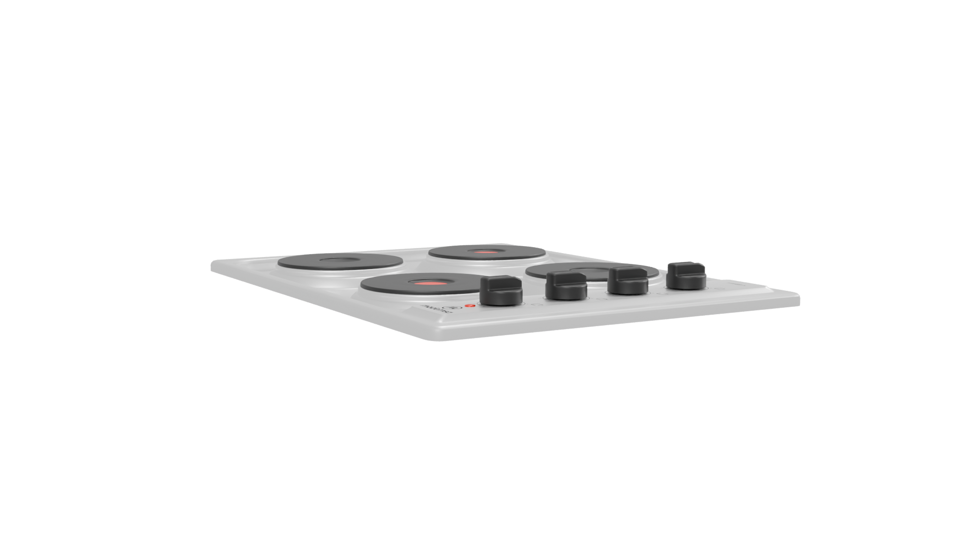 Classic Electric Stove Top Model - Professional 3D Model Render 13