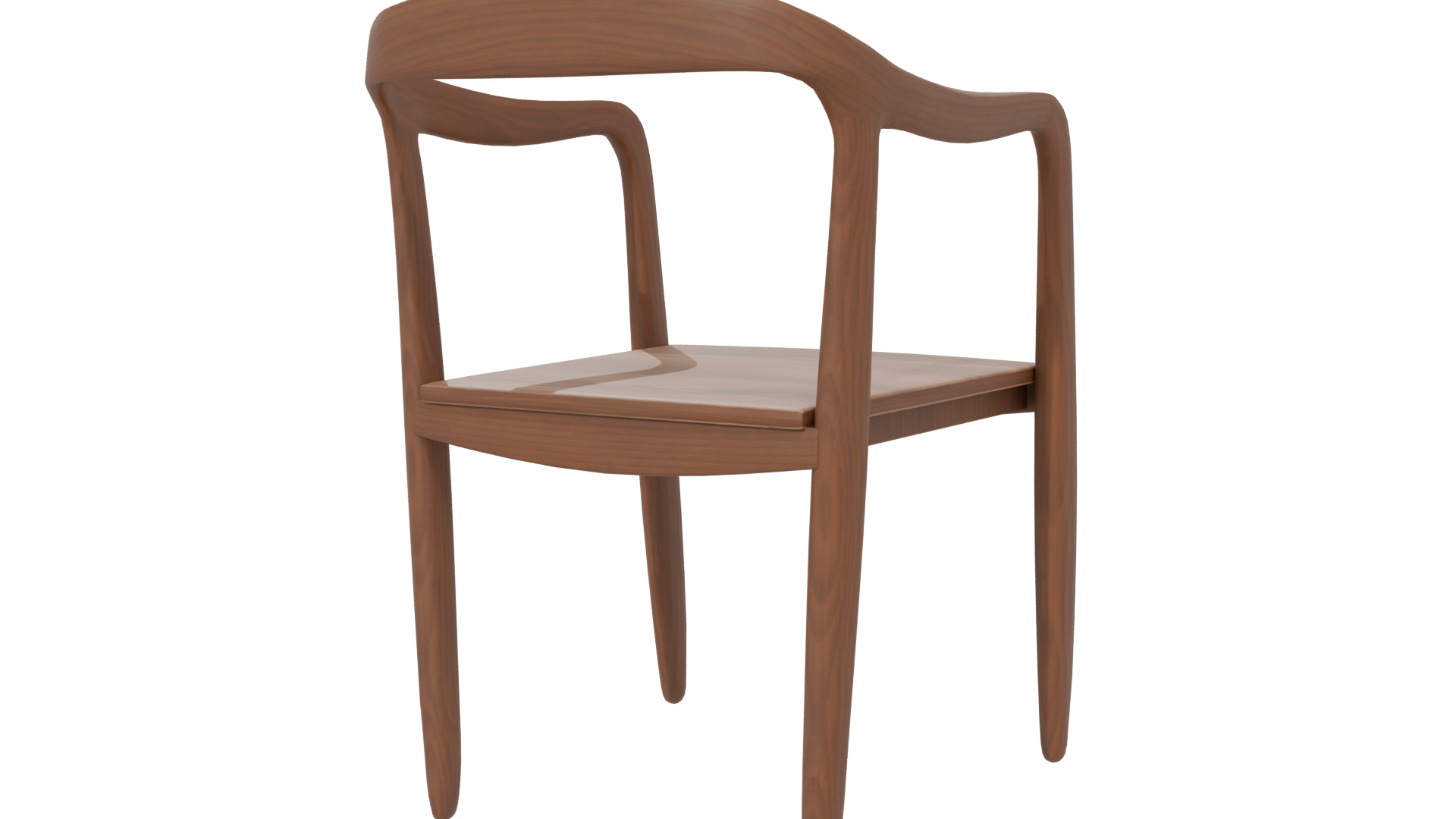 Stylish Wooden Dining Chair 3D - Professional 3D Model Render 6