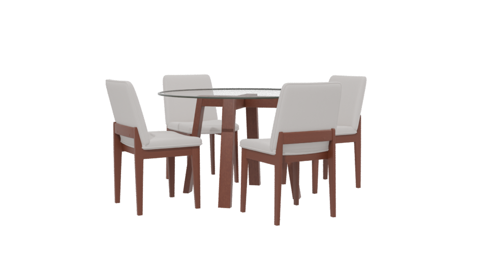 Elegant Glass Dining Table Set - Professional 3D Model Render 13