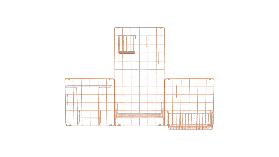 Stylish Wire Storage Basket Set 3D Model - Professional 3D Model Render 11