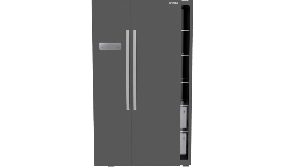 Sleek Black Refrigerator 3D Model - Professional 3D Model Render 11