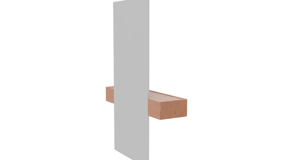 Minimalist Wooden Shelf Mirror Model - Professional 3D Model Render 7