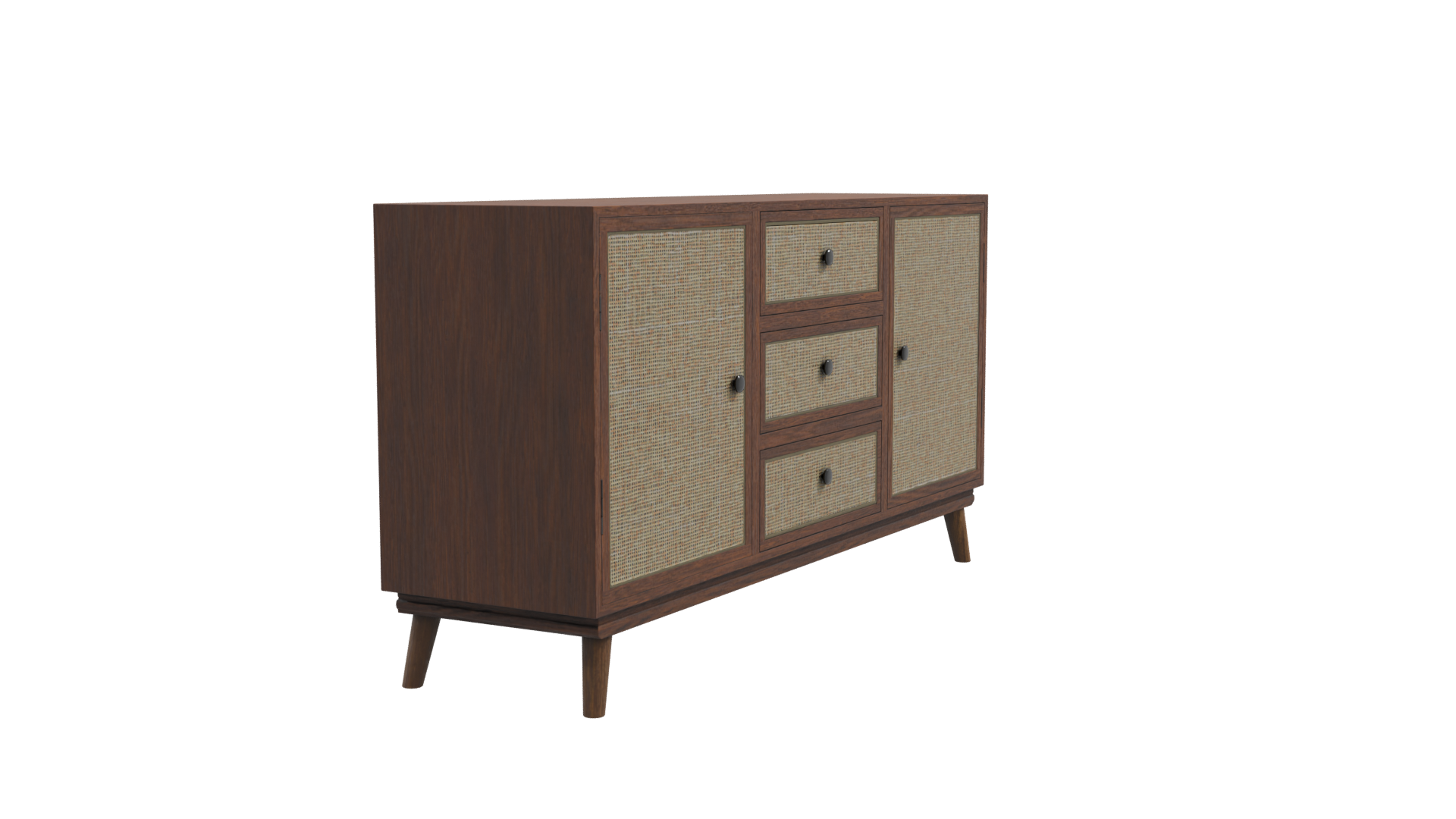 Stylish Wooden Cabinet Model - Professional 3D Model Render 9