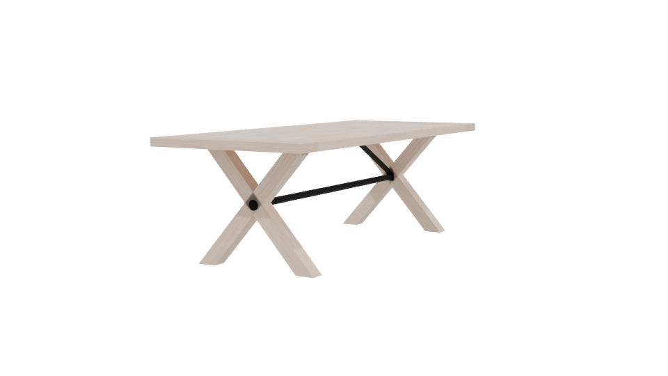 Minimalist Wooden Dining Table 3D - Professional 3D Model Render 3