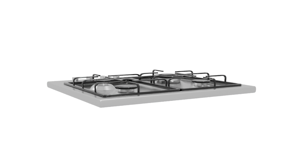 Gas Cooktop 60cm 3D Model - Professional 3D Model Render 4
