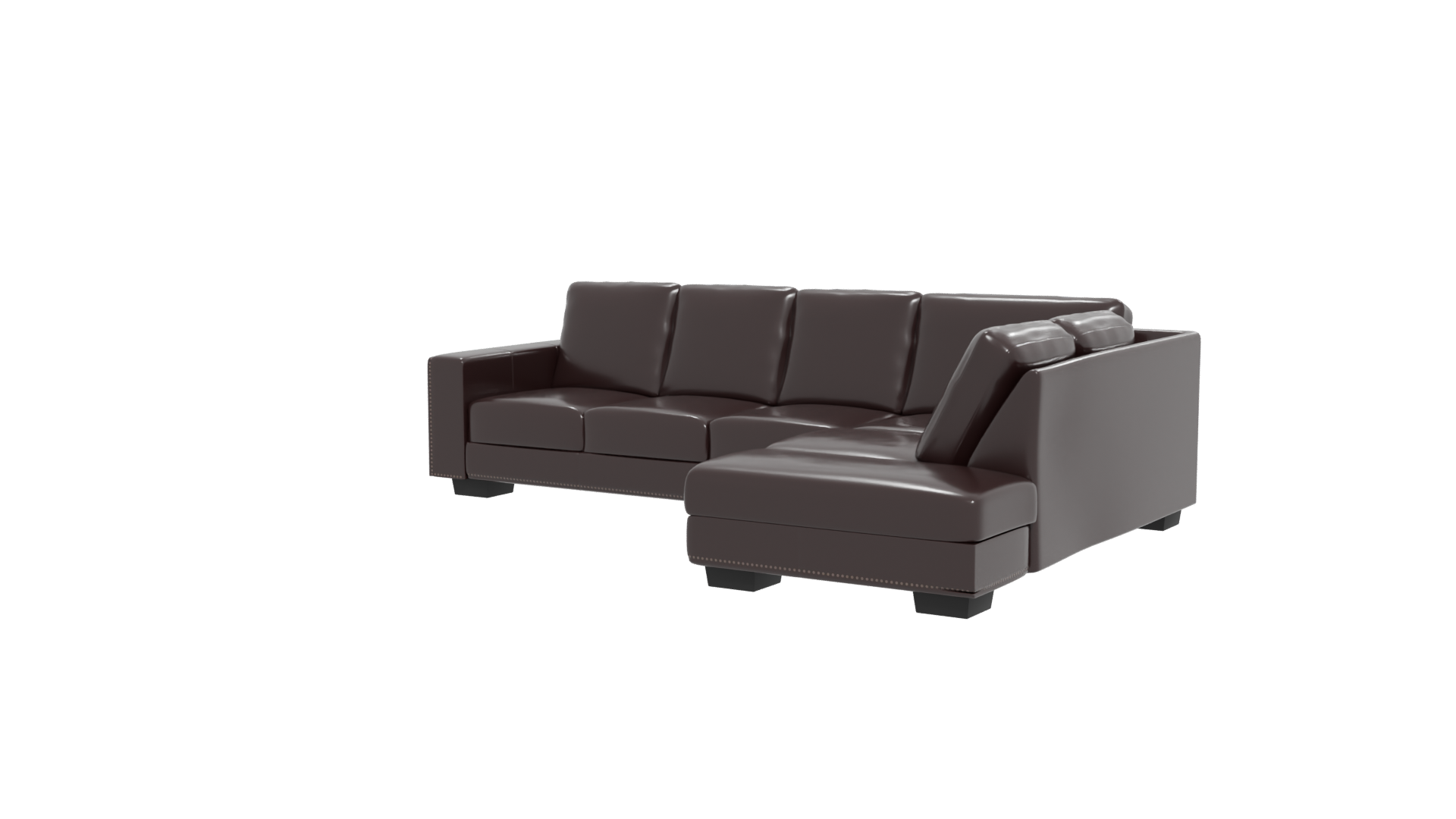 Luxurious Leather Sectional Sofa 3D Model - Professional 3D Model Render 12