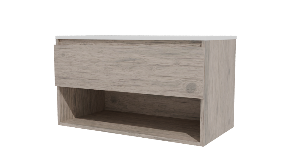 Minimalist Wooden Bathroom Vanity 3D - Professional 3D Model Render 12