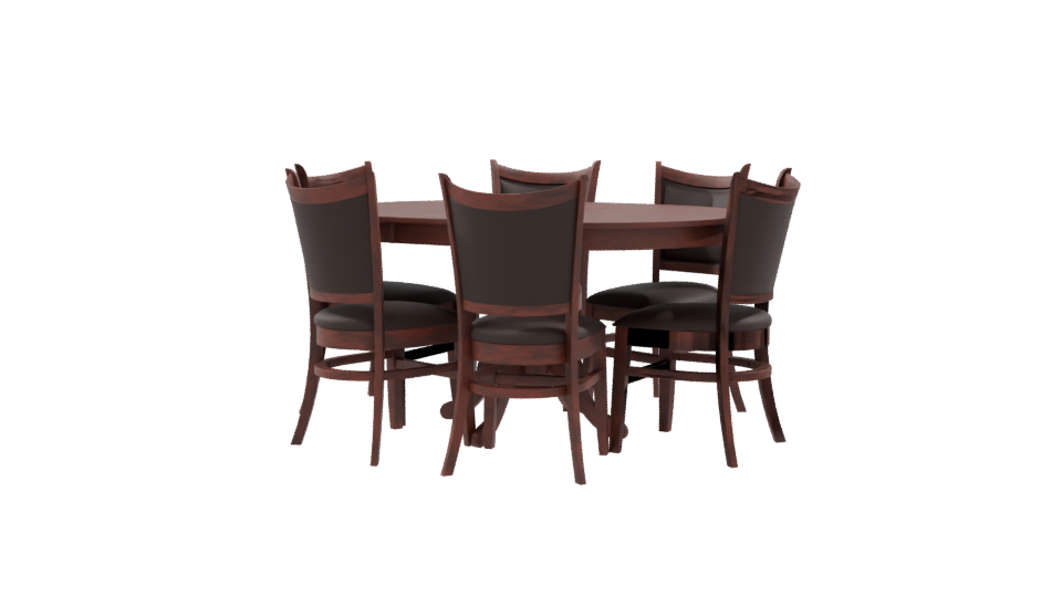 Elegant Circular Dining Table Set - Professional 3D Model Render 9