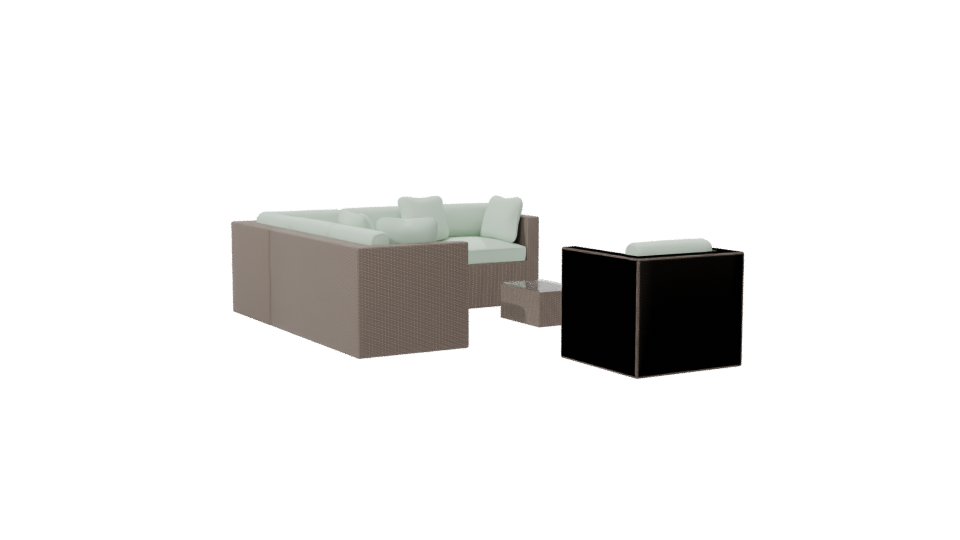 Saigon Terrace Sectional Sofa Set 3D - Professional 3D Model Render 7