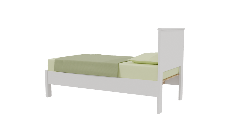 Minimalist Twin Bed 3D Model - Professional 3D Model Render 3