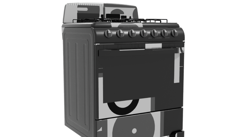 Stylish Gas Range Oven Model - Professional 3D Model Render 10