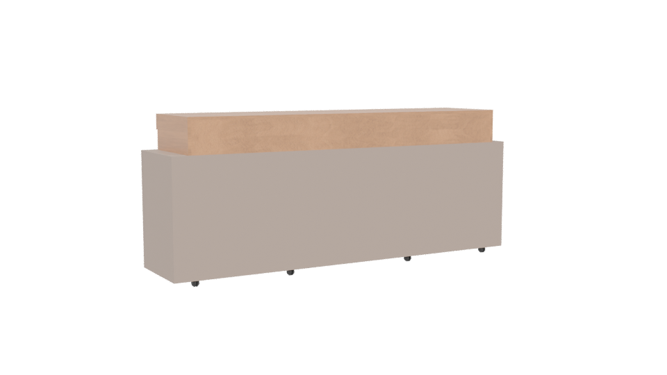 Contemporary Wooden Storage Console 3D Model - Professional 3D Model Render 4