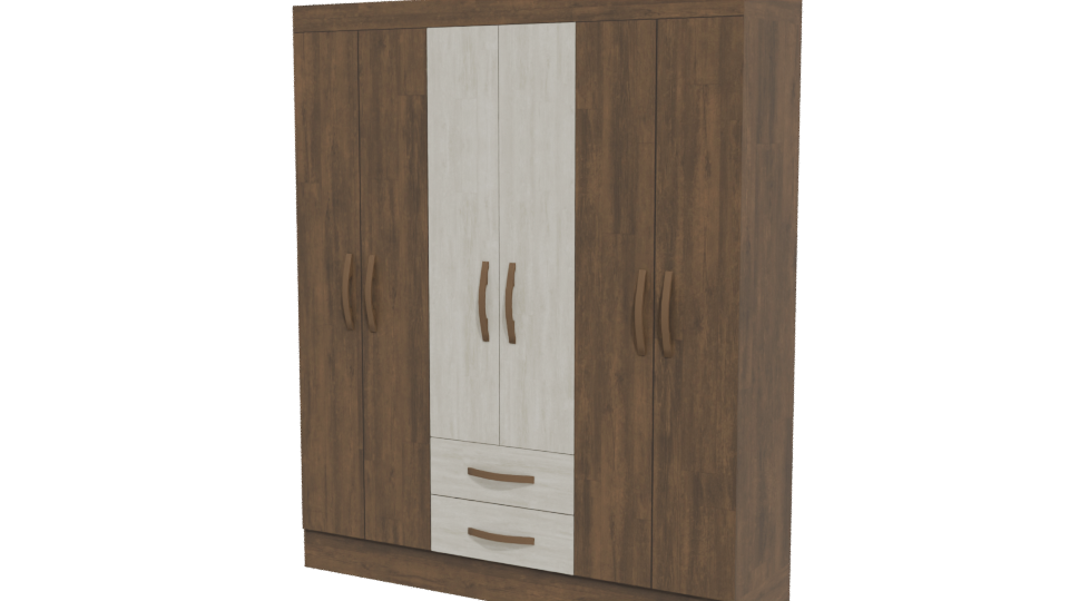 Modern Wooden Wardrobe Cabinet 3D - Professional 3D Model Render 12