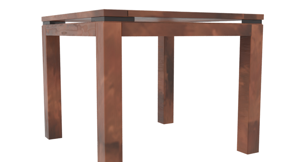 Stylish Wooden Square Dining Table 3D Model - Professional 3D Model Render 7