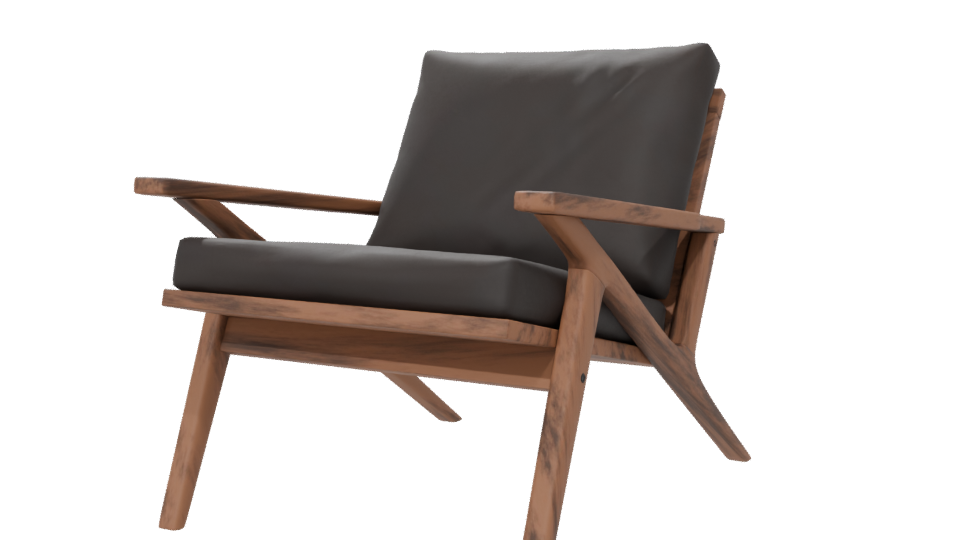 Stylish Wooden Lounge Chair 3D - Professional 3D Model Render 6