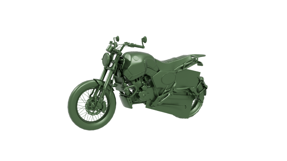 Stylized Motorcycle 3D Model - Professional 3D Model Render 4
