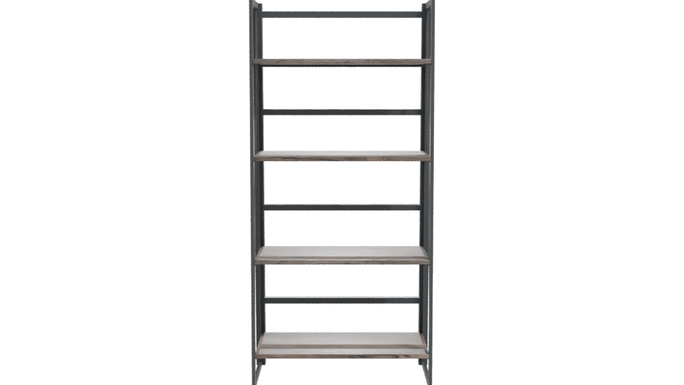 Industrial Wooden Shelf Unit 3D - Professional 3D Model Render 11