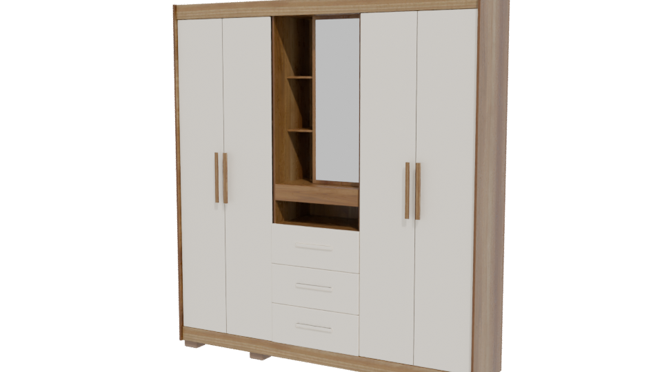 Stylish Modern Wardrobe 3D Model - Professional 3D Model Render 12