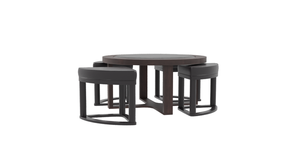 Stylish Round Dining Table Set - Professional 3D Model Render 9