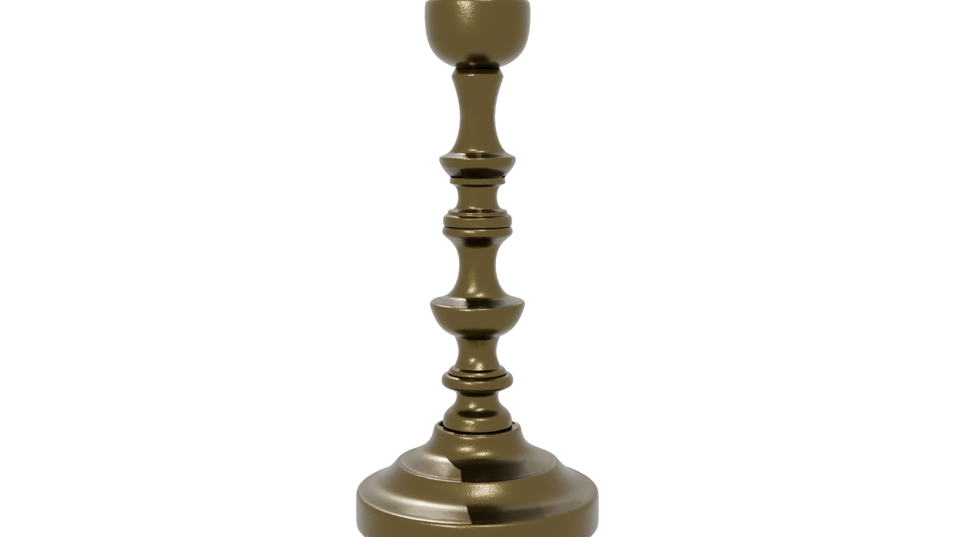Vintage Brass Candle Holder Model - Professional 3D Model Render 6