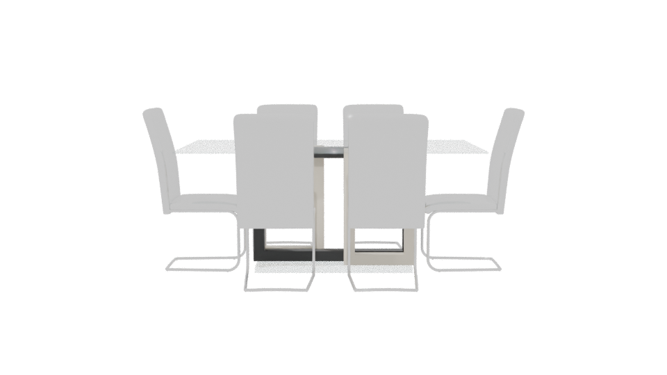 Stylish Glass Dining Table Set - Professional 3D Model Render 5