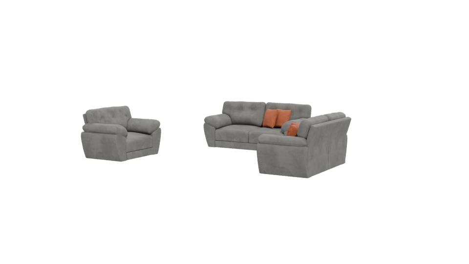 Contemporary Plush Sofa Set 3D Model - Professional 3D Model Render 12