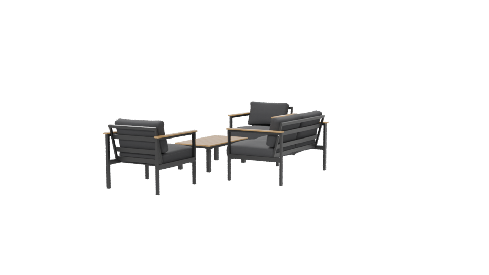 Stylish Outdoor Seating Set 3D Model - Professional 3D Model Render 6