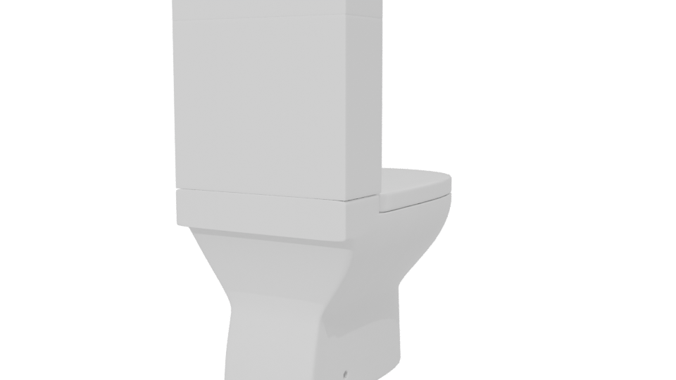 Minimalist White Toilet Model - Professional 3D Model Render 6