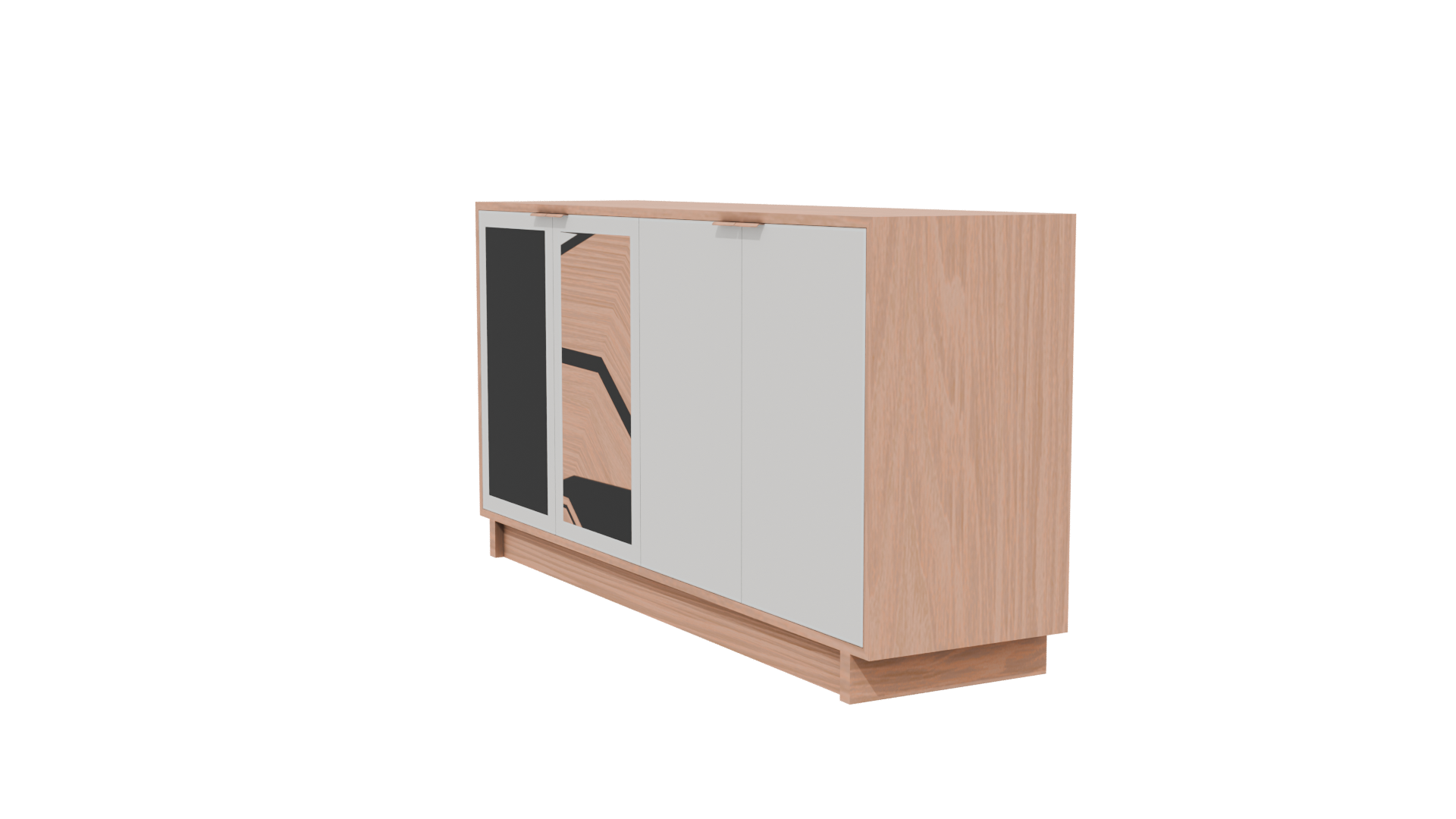 Contemporary Wooden Storage Cabinet 3D Model - Professional 3D Model Render 13