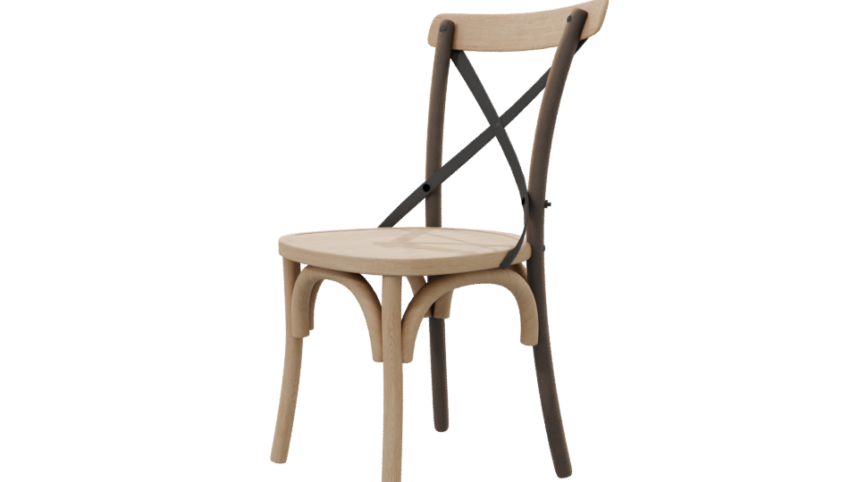 Classic Wooden Dining Chair Model - Professional 3D Model Render 7