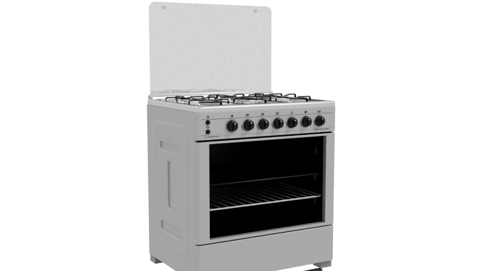 Stylish Gas Range Cooker Model - Professional 3D Model Render 10