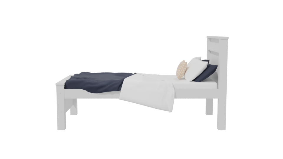Stylish Single Bed Model 3D - Professional 3D Model Render 2