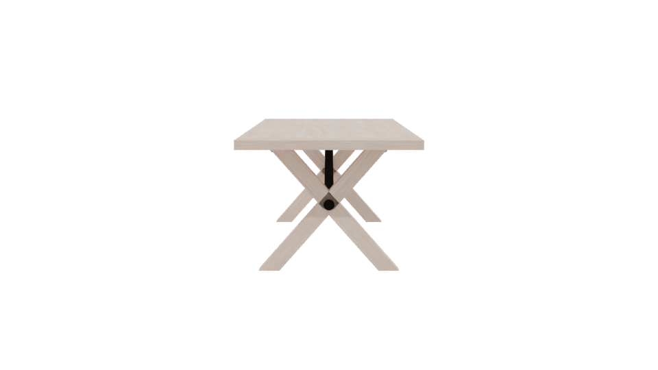 Minimalist Wooden Dining Table 3D - Professional 3D Model Render 2