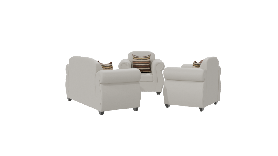 Elegant Upholstered Sofa Set 3D - Professional 3D Model Render 7