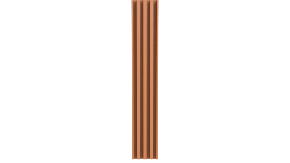 Stylish Vertical Wooden Slat Panel 3D Model - Professional 3D Model Render 11