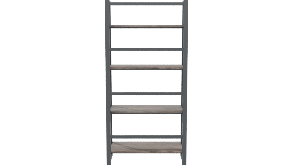 Industrial Wooden Shelf Unit 3D - Professional 3D Model Render 5