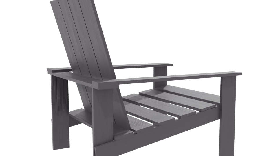 Stylish Wooden Outdoor Chair Model - Professional 3D Model Render 7