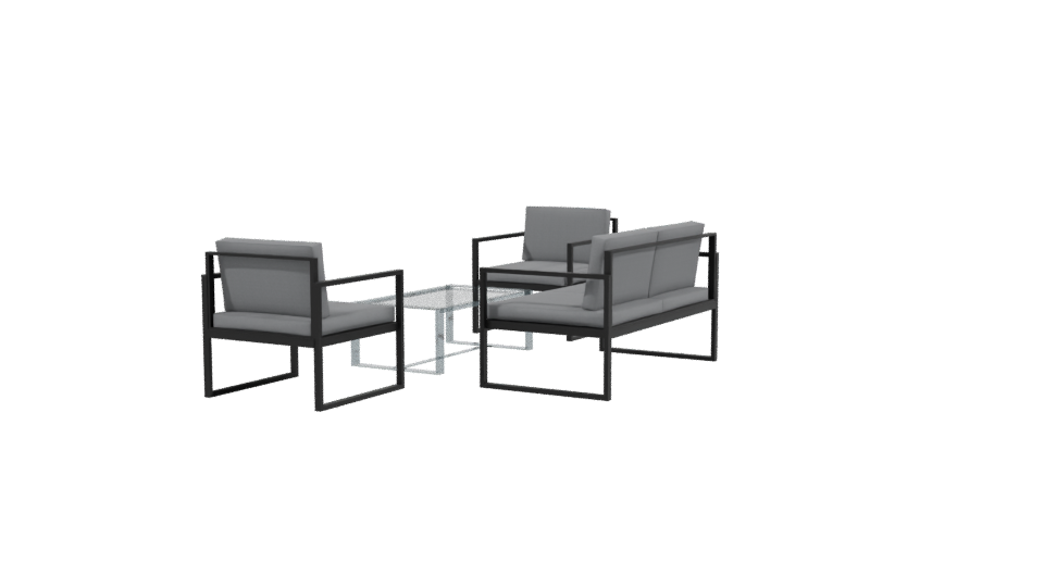 Contemporary Outdoor Furniture Set - Professional 3D Model Render 3