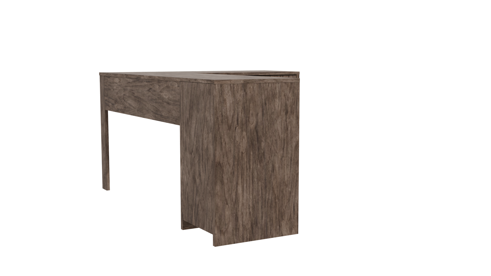 L-Shaped Wooden Desk 3D Model - Professional 3D Model Render 10