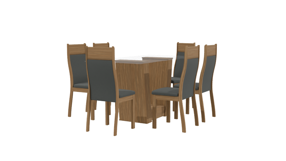 Elegant Modern Dining Table with Chairs 3D Model - Professional 3D Model Render 3