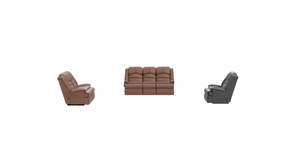 Stylish Reclining Sofa Set 3D - Professional 3D Model Render 11