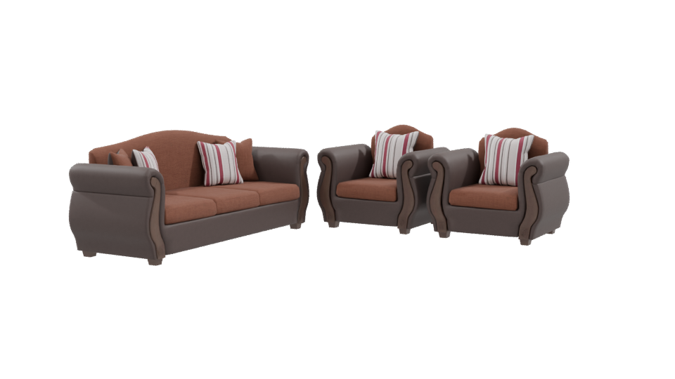Elegant Fabric Sofa Set 3D Model - Professional 3D Model Render 9