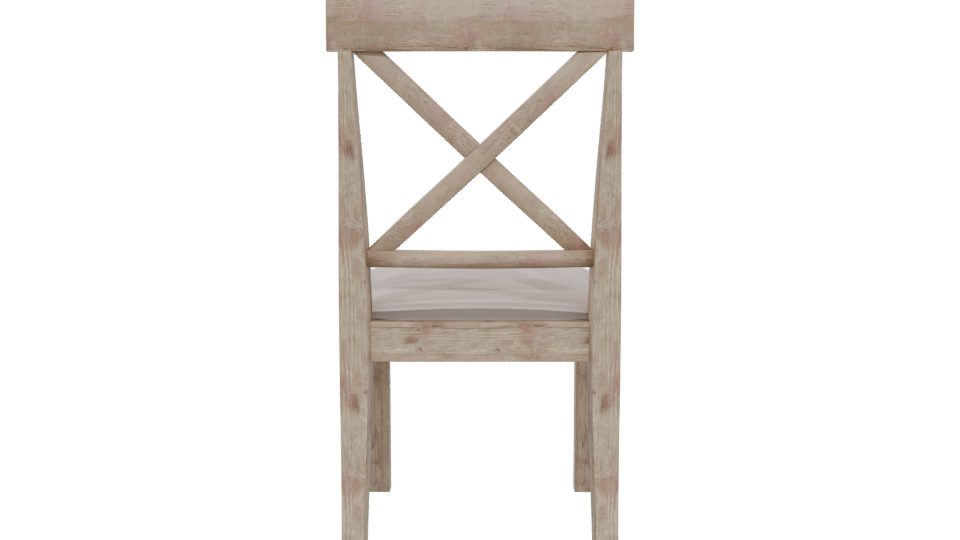Rustic Wooden Dining Chair Model - Professional 3D Model Render 5