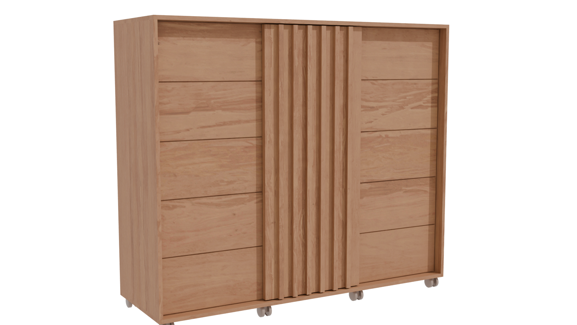 Stylish Wooden Storage Cabinet Model - Professional 3D Model Render 10