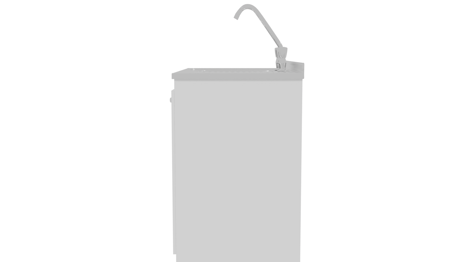 Sleek Kitchen Sink Cabinet Model - Professional 3D Model Render 2