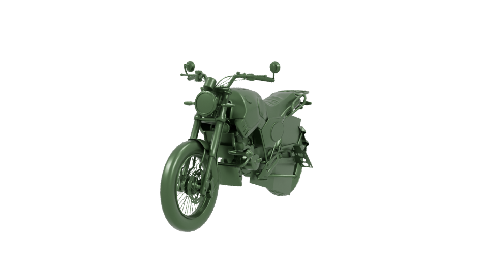 Stylized Motorcycle 3D Model - Professional 3D Model Render 3