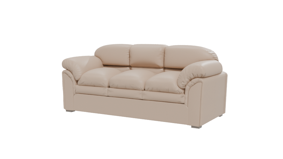 Contemporary Plush Sofa Model - Professional 3D Model Render 12