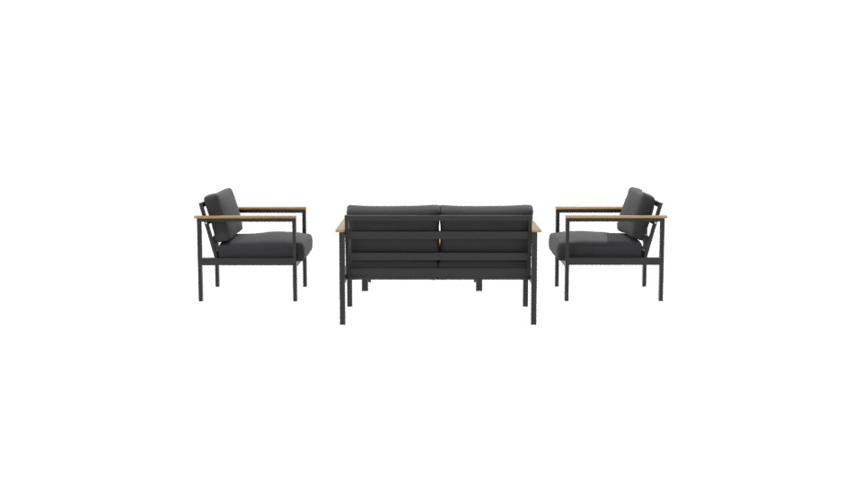 Stylish Outdoor Seating Set 3D Model - Professional 3D Model Render 8