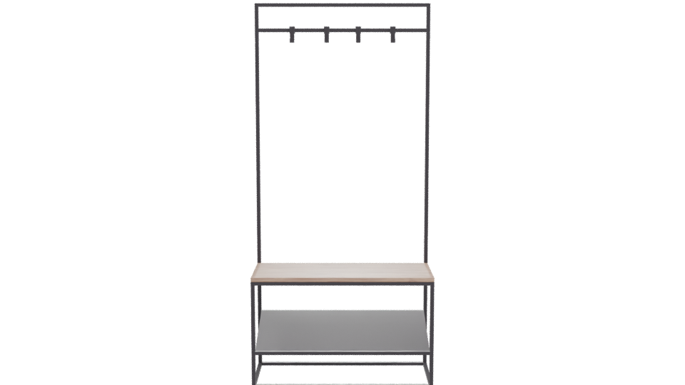 Industrial Coat Rack Bench 3D - Professional 3D Model Render 11